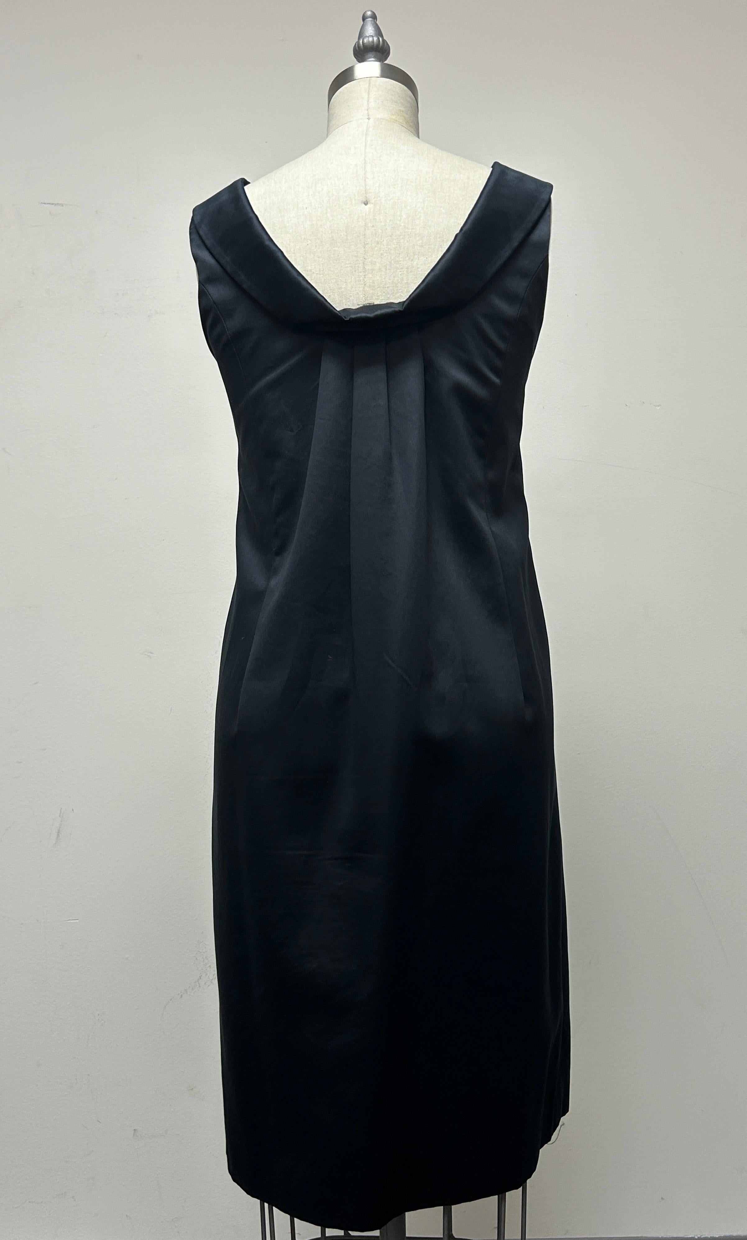 Women's Black Swiss Cotton Coat Dress with Gathered Back and White carved Buttons For Sale