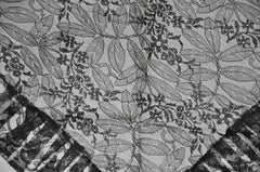 Black Swiss Lace "Widow" with Pleated Borders" Scarf