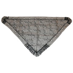 Black Swiss Lace "Widow" with Pleated Borders" Scarf