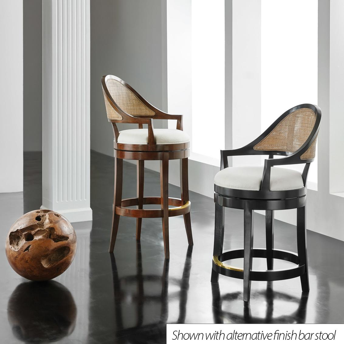 Asian Black Swivel Counter Stool For Sale