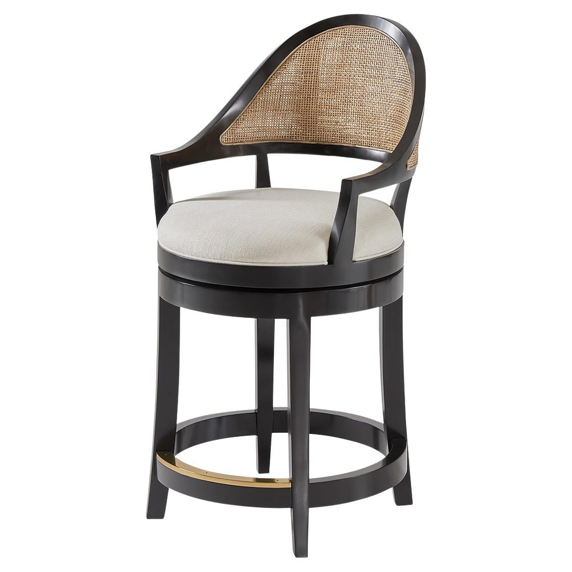 Tabouret de comptoir pivotant noir