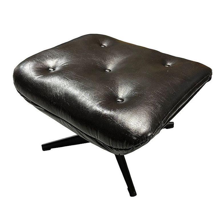 Black Swivel Spinger Iron Lounge Chair w/ Ottoman by Homecrest For Sale 2