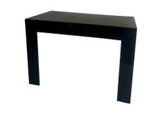 Black Syroco Parsons Style Console Table...Wall-Mount MCM Two-Legged Side Table