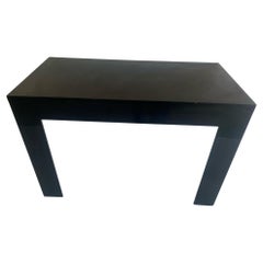 Black Syroco Parsons Style Console Table...Wall-Mount MCM Two-Legged Side Table