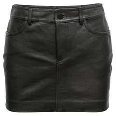 Minigonna in pelle di vacchetta nera T by Alexander Wang taglia US 0