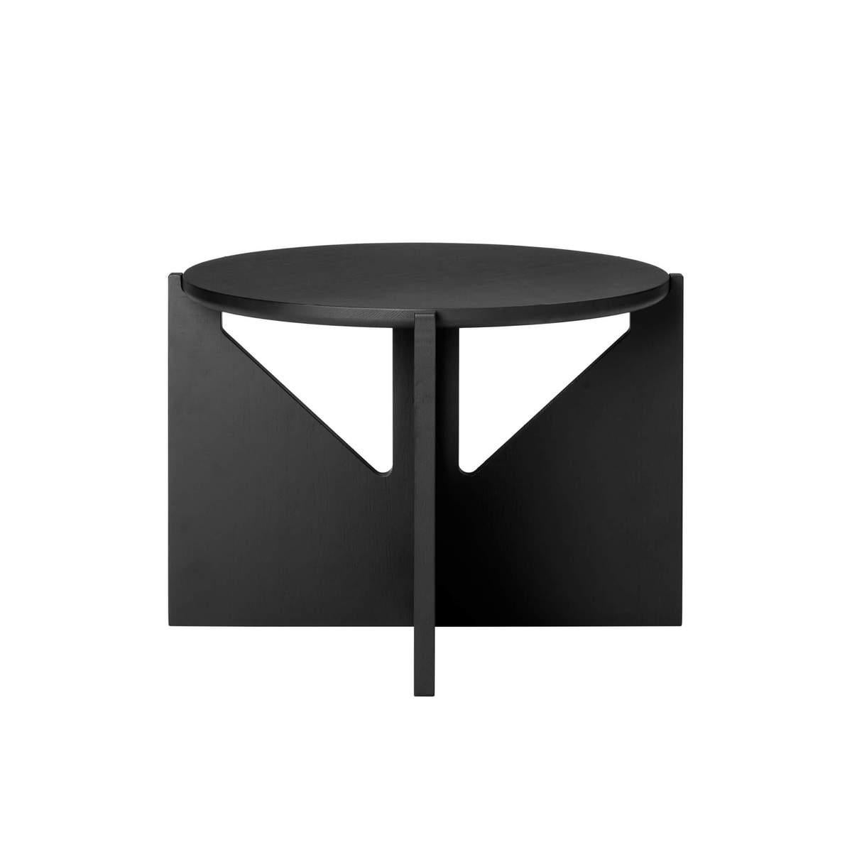 Black table by Kristina Dam Studio.
Materials: Solid oak with black lacquer. 
Also available in other colors and sizes. 
Dimensions: 52 x 52 x H 36cm.

The table is a classic coffee table from Kristina Dam Design Studio. The table is based on