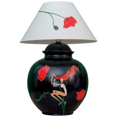 Lampe de table noire