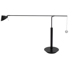 Lampe de bureau noire vintage Nestore par Carlo Forcolini, Italie, 1989