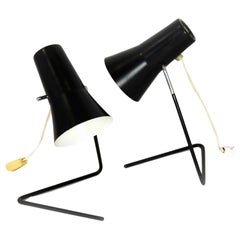 Black Table Lamps by Josef Hurka for Drupol, 1960s, Set of 2