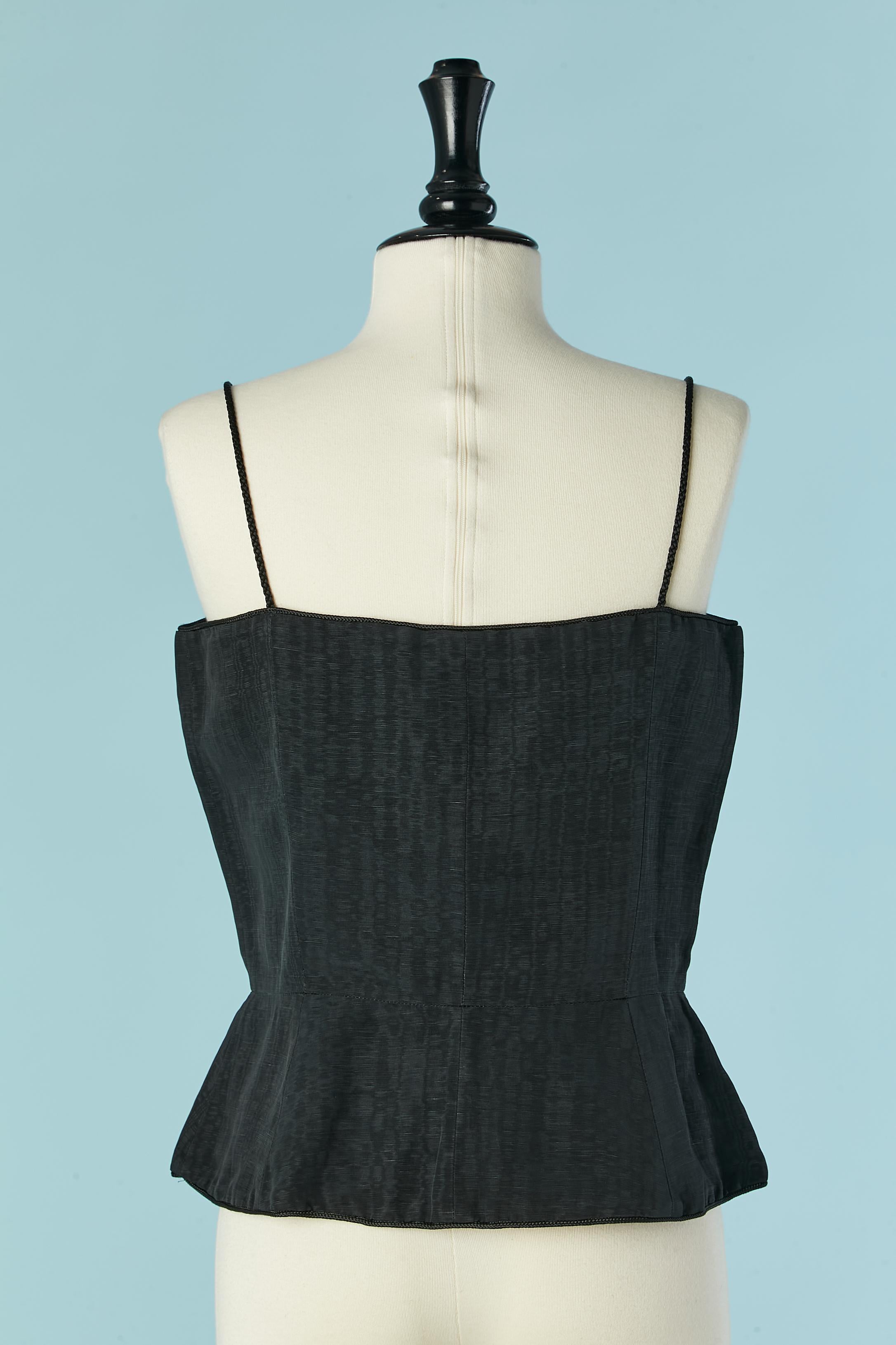 Corpetto in taffetas nero con lacci sul davanti Yves Saint Laurent Rive Gauche in vendita 1