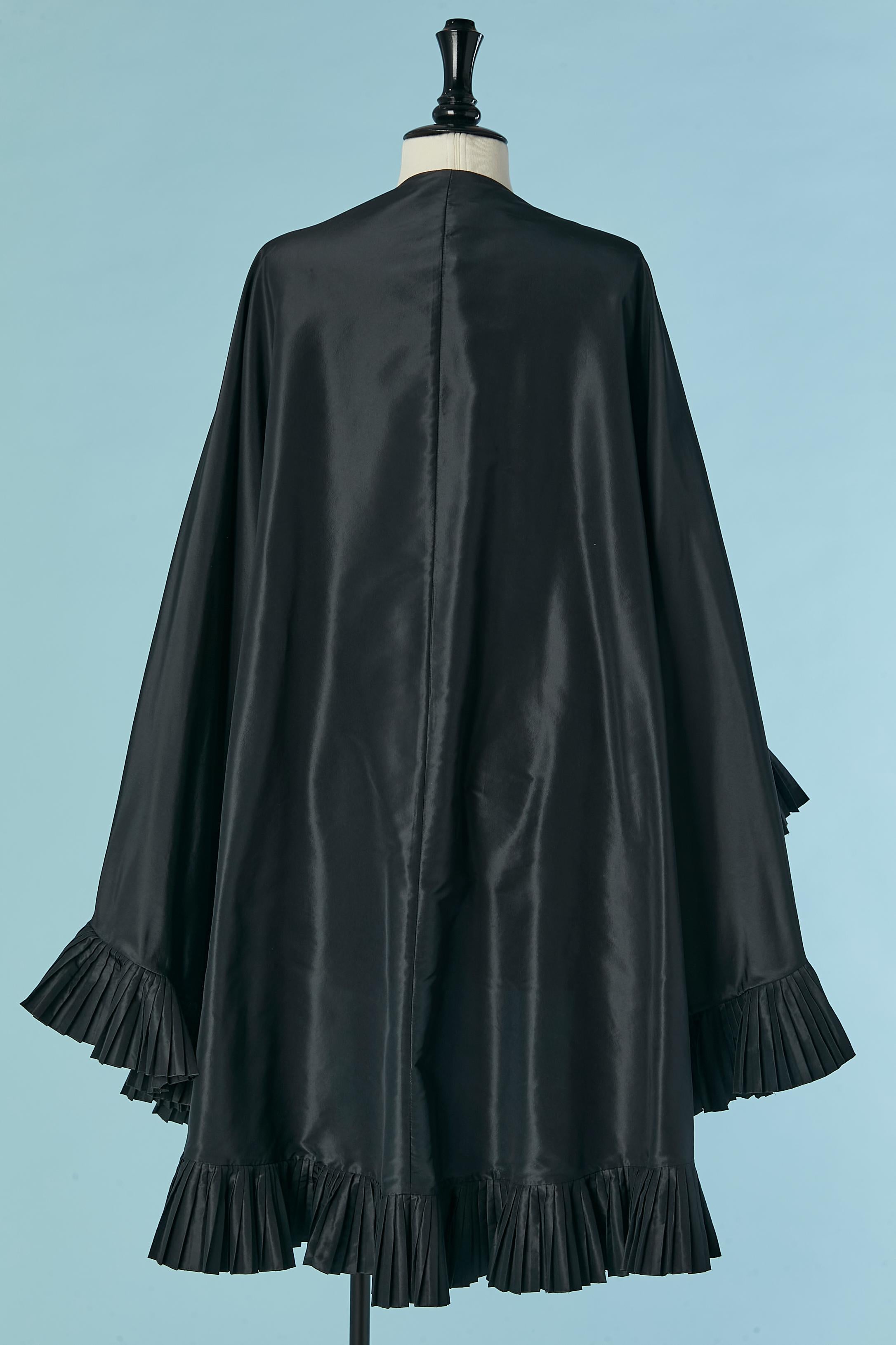 Black taffetas evening cape with gold metal and rhinestone chain C Dior by G. F 4