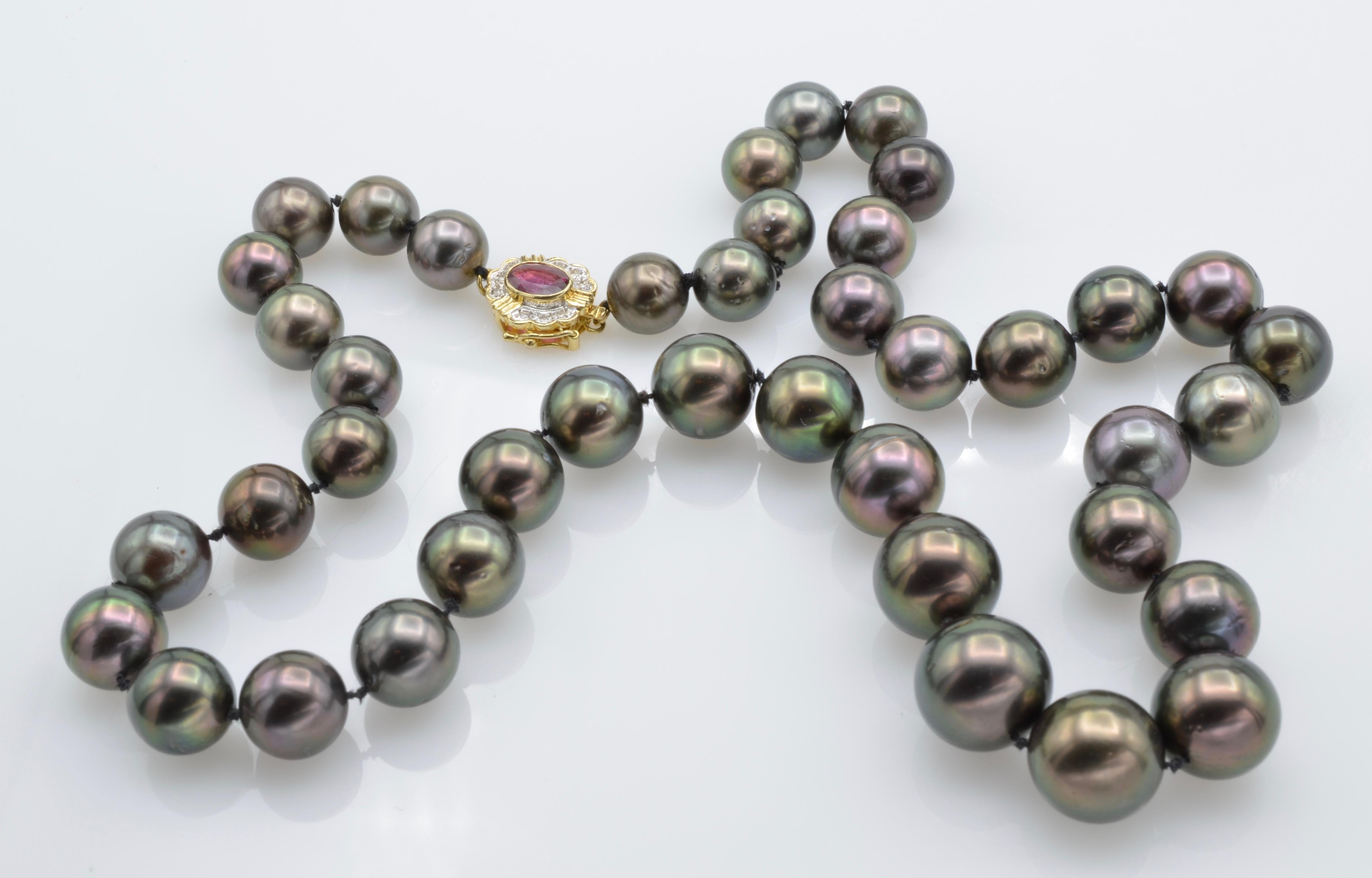 pearl necklace with ruby
