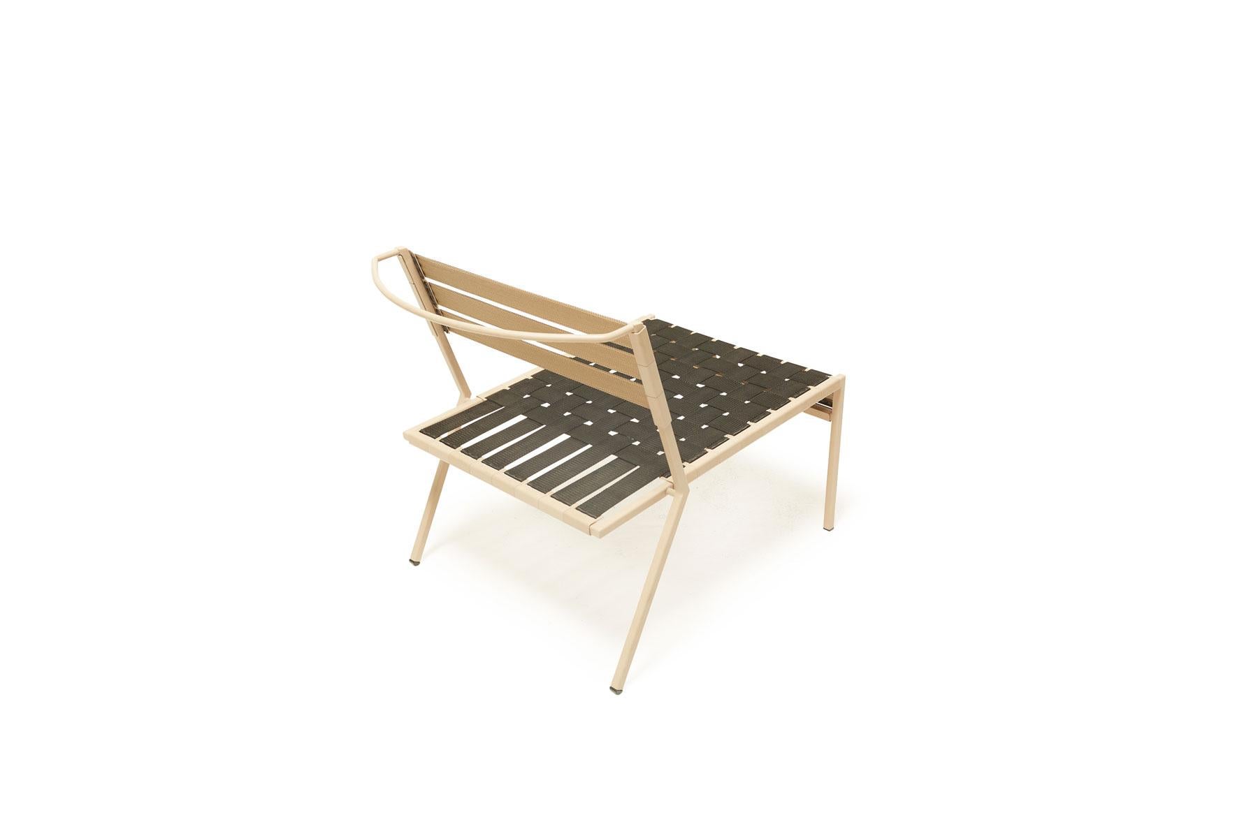 Modern Black & Tan Outdoor Lounge Chair For Sale