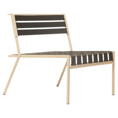 Chaise longue d'extérieur noire et beige