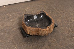 Black & Tan Petrified Wood Sink w/Live Edge