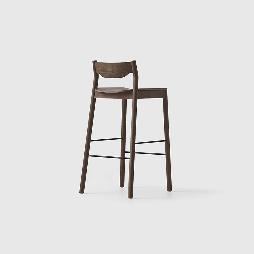 Post-Modern Black Tangerine Stool w/ Back by Resident For Sale