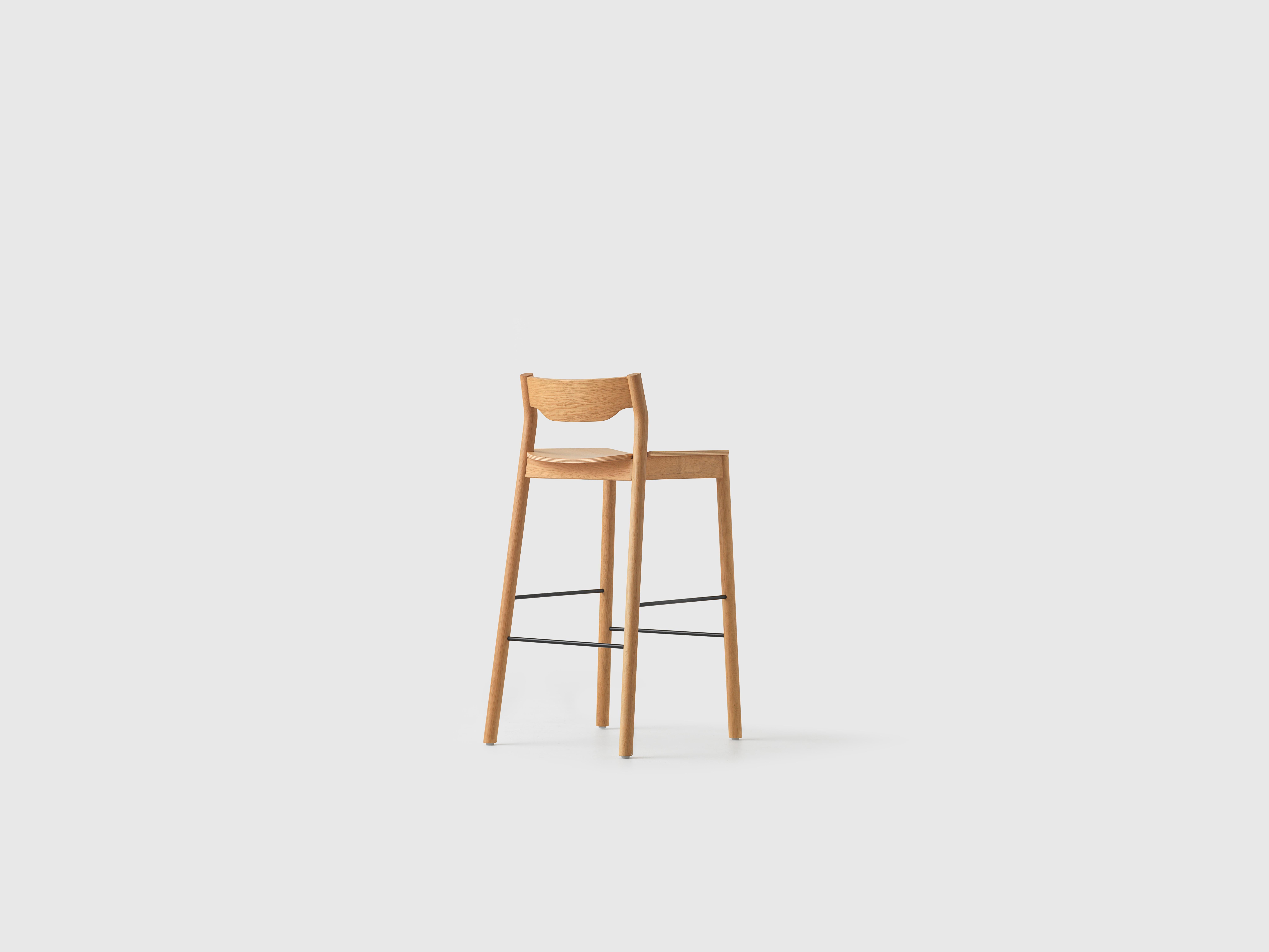 New Zealand Black Tangerine Stool w/ Back by Resident For Sale