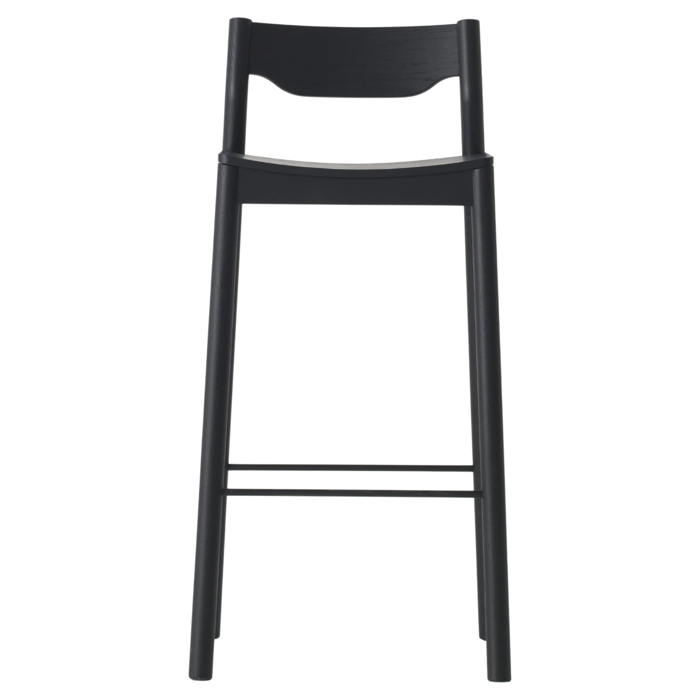 Black Tangerine Stool w/ Back by Resident For Sale