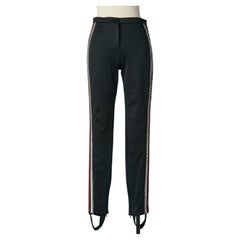 Pantalon fuselé noir à rayures et strass Gucci 