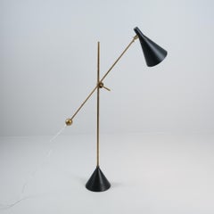 Lampadaire réglable noir Tapio Wirkkala modèle K10-11, Idman années 1950