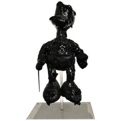 Black TAR Donald Duck Sculpture, 21st Century by Mattia Biagi