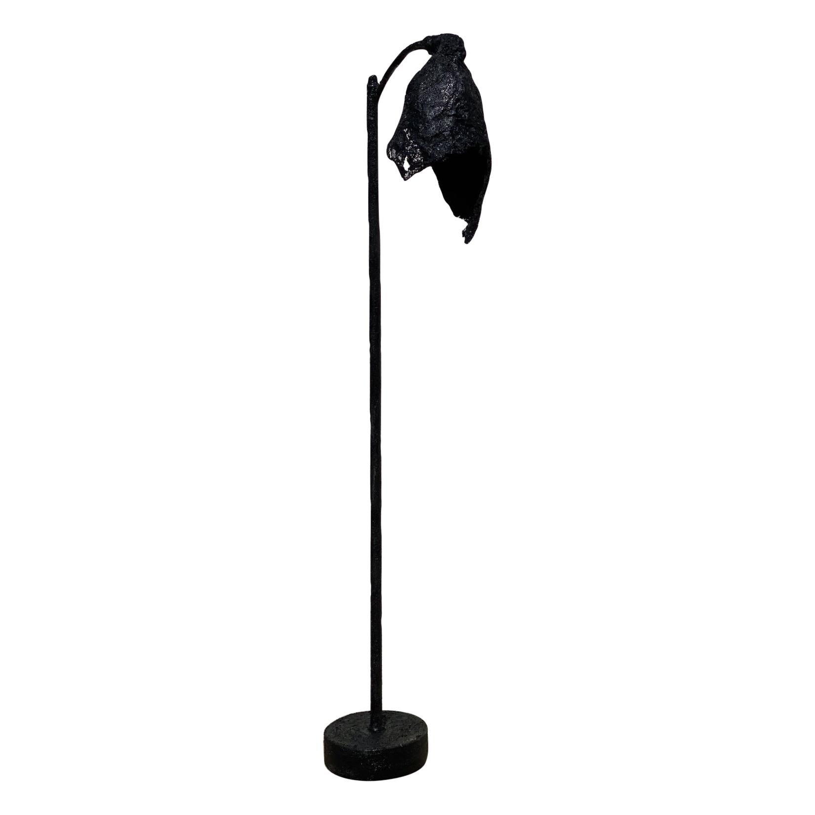 Black TAR Floor Lamp or Sculpture, 21st Century by Mattia Biagi For Sale