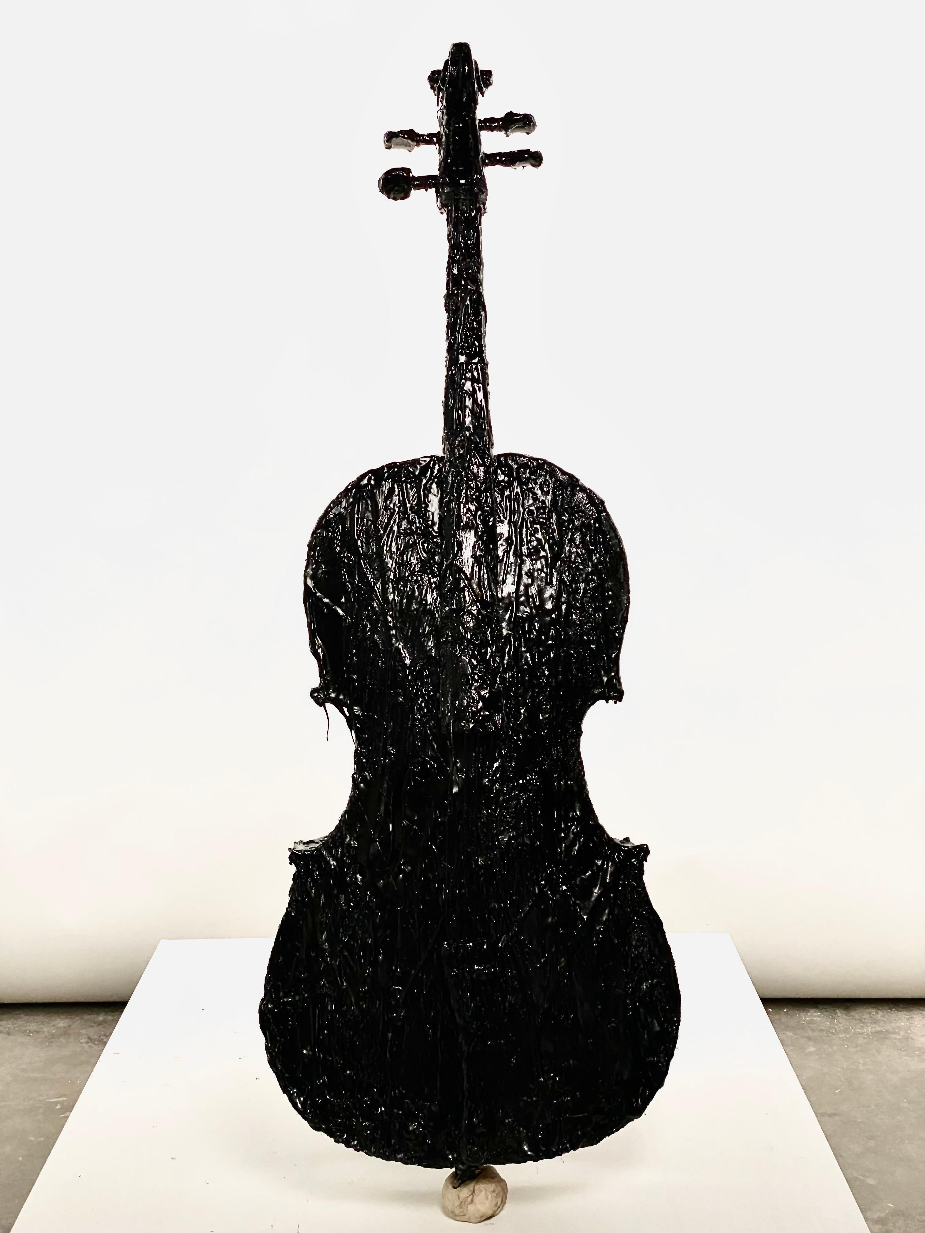 Américain Sculpture de violoniste à cordes noires en tartan, 21e siècle par Mattia Biagi en vente