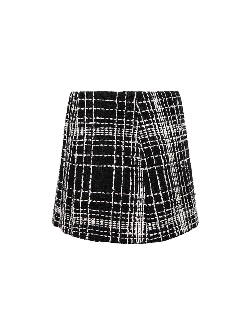 Black Tartan Zip Detail Mini Skirt Size M In Good Condition In London, GB
