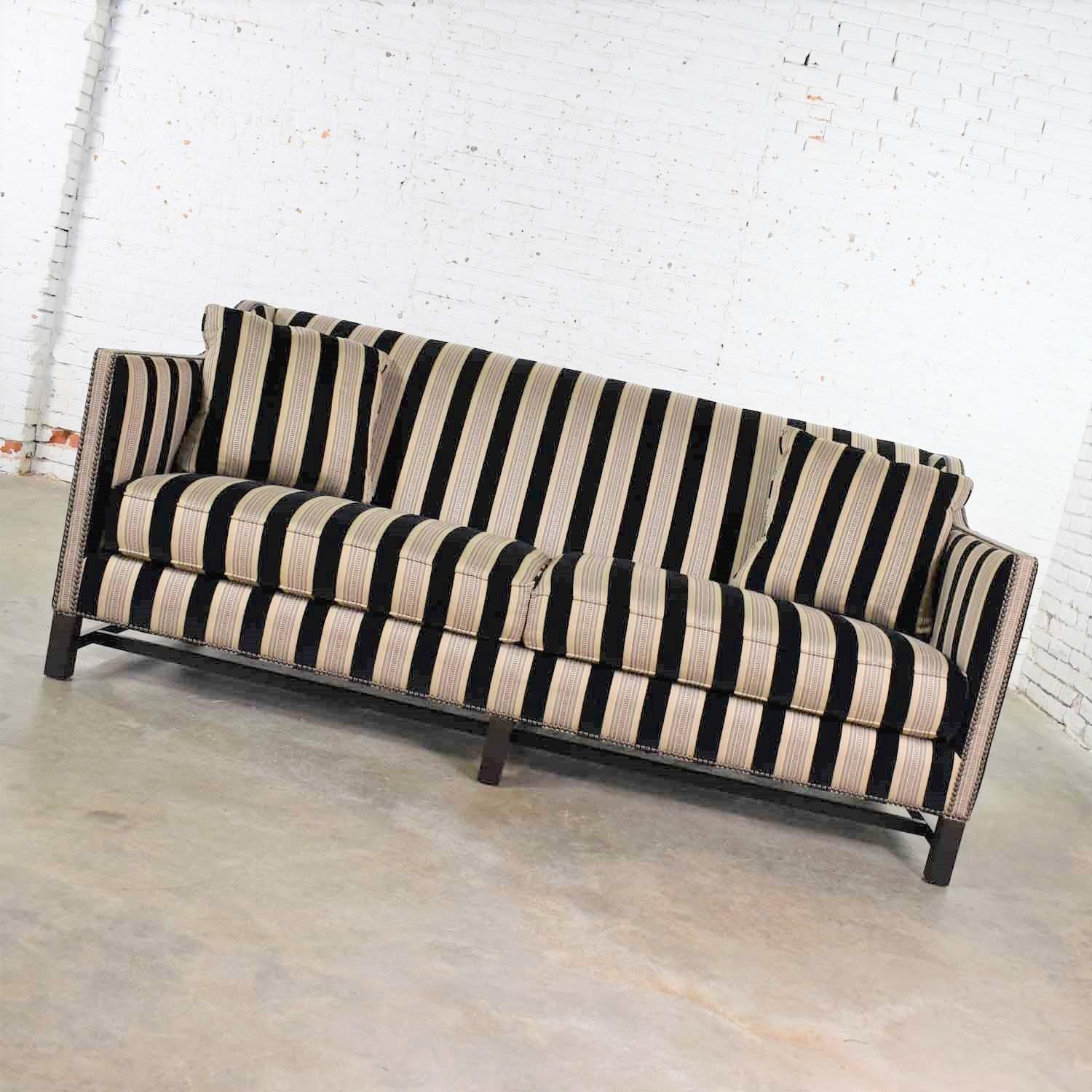 black and white striped couch