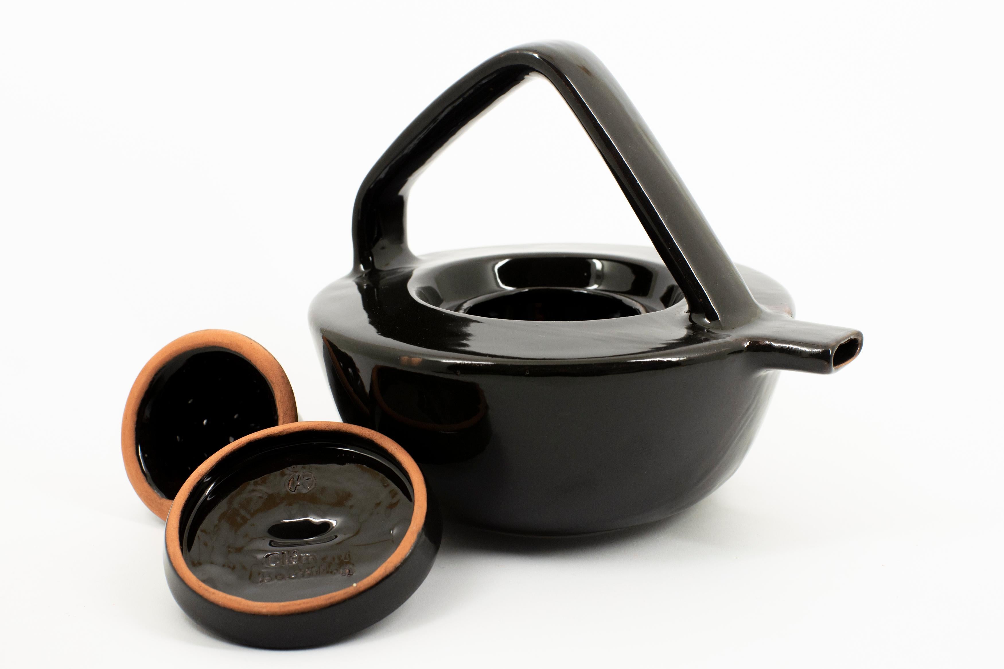 Schwarze Teekanne 1L von Clément Boutillon (Moderne) im Angebot