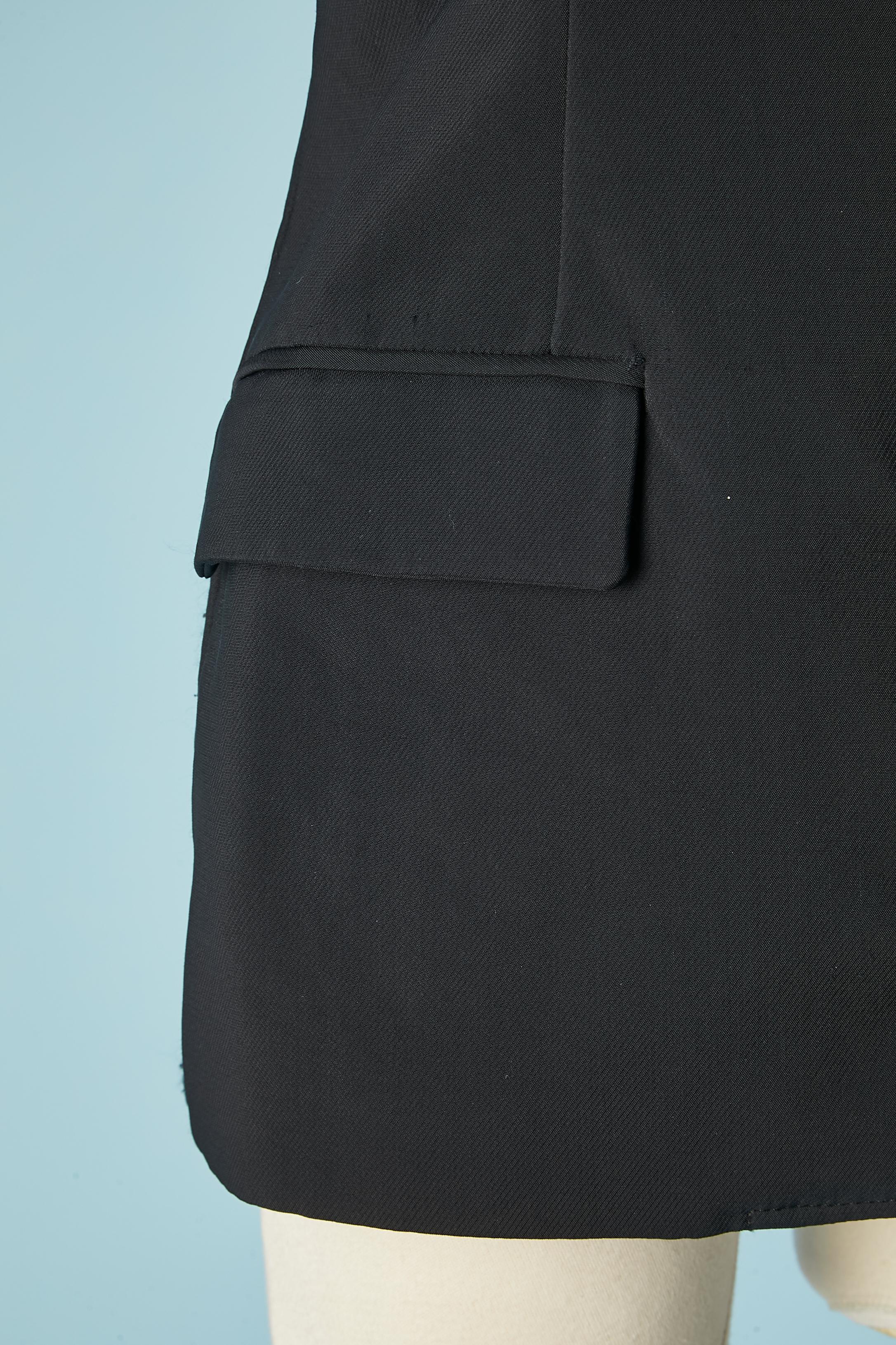 Noir Veste de tailleur sans manche technique noire Kenzo Paris SS 2018 en vente