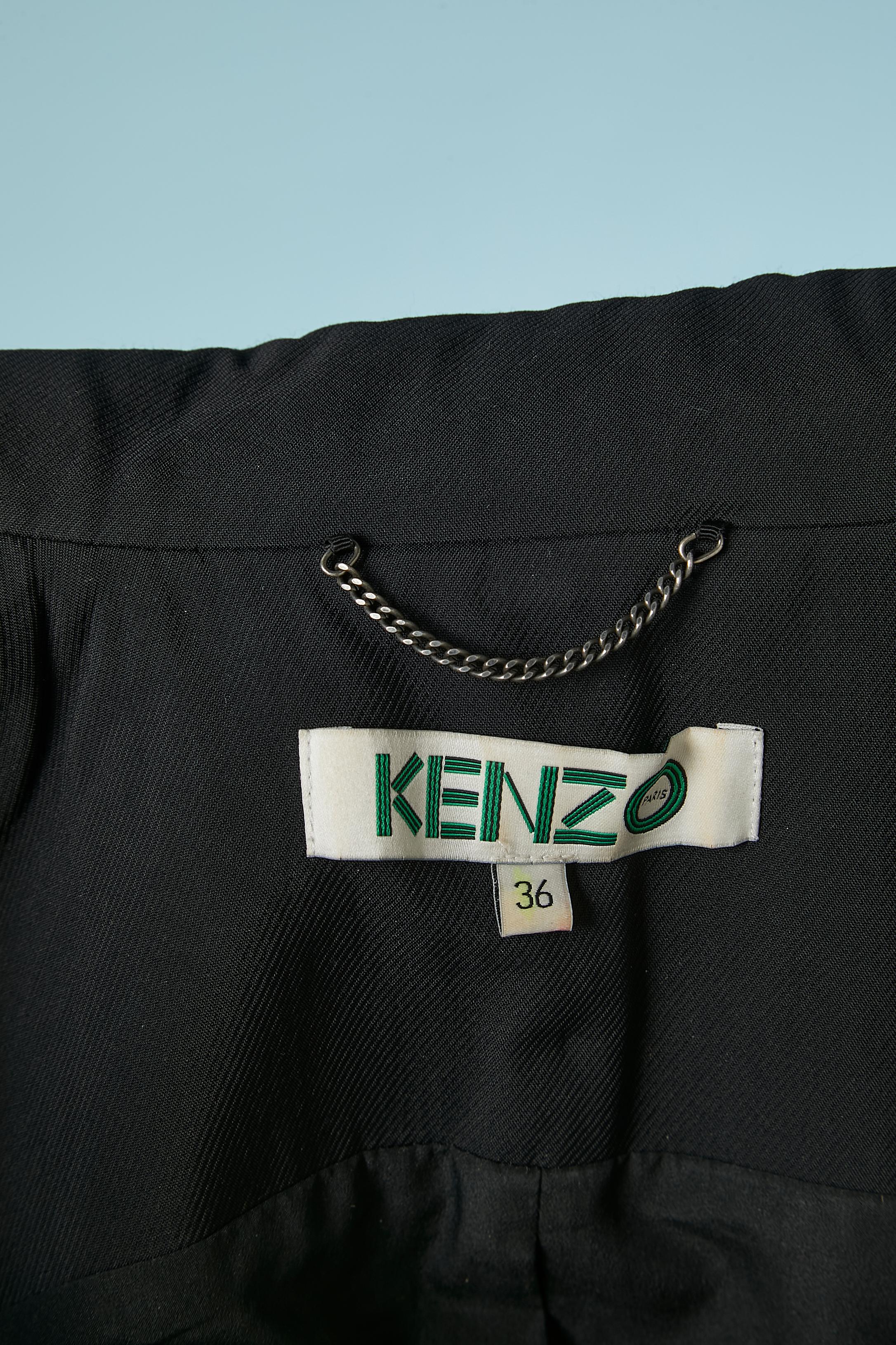Veste de tailleur sans manche technique noire Kenzo Paris SS 2018 en vente 2