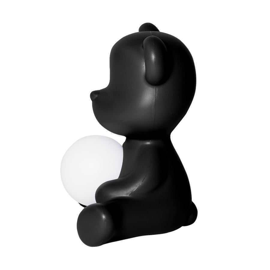 In Stock in Los Angeles, Black Teddy Bear Lamp LED Rechargeable, Made in Italy 1