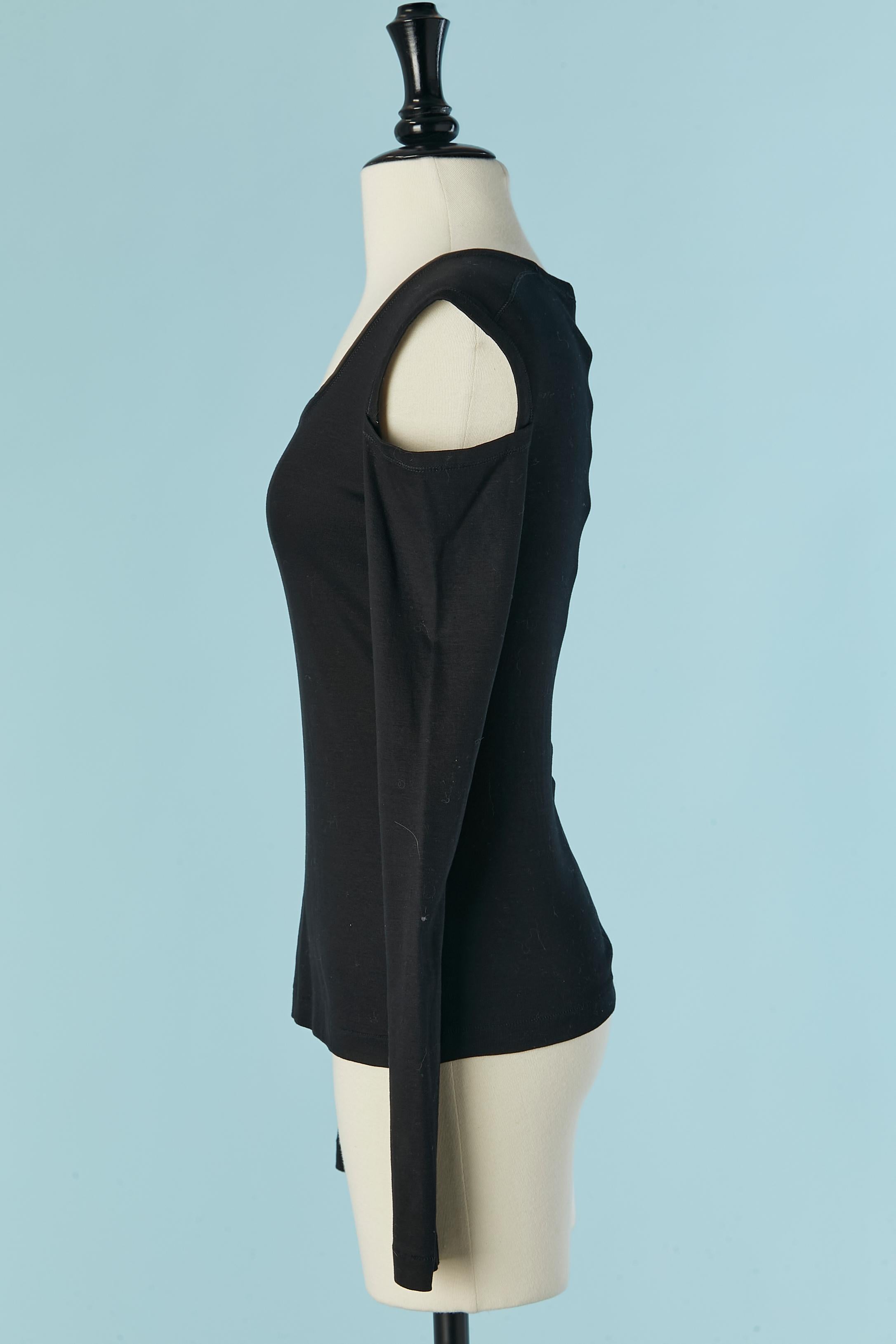 Black tee-shirt with cut-work HELMUT LANG im Zustand „Hervorragend“ im Angebot in Saint-Ouen-Sur-Seine, FR