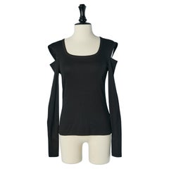Black tee-shirt with cut-work HELMUT LANG