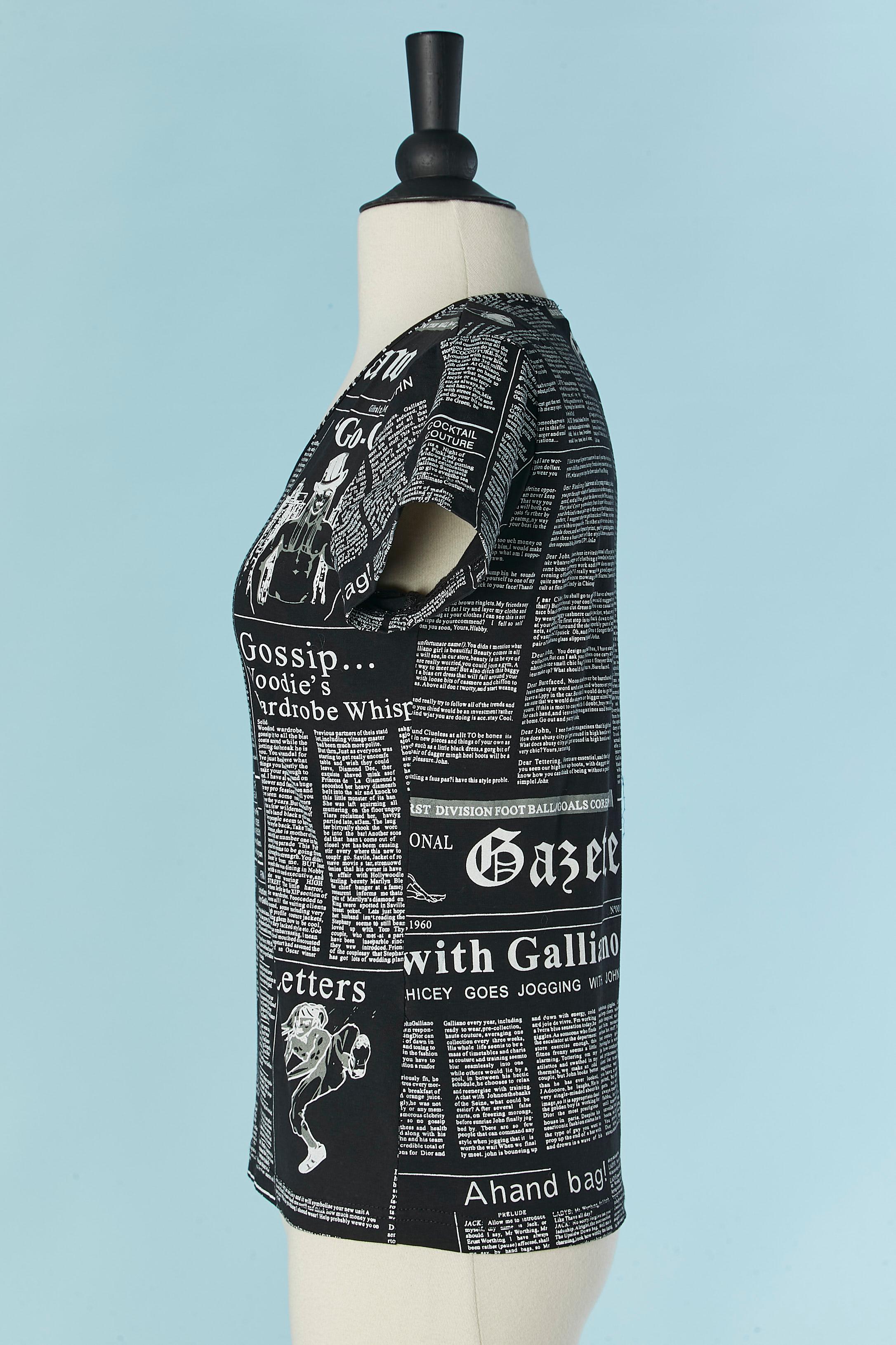 Femenino o masculino Camiseta negra con estampado de Gaceta GALLIANO en venta