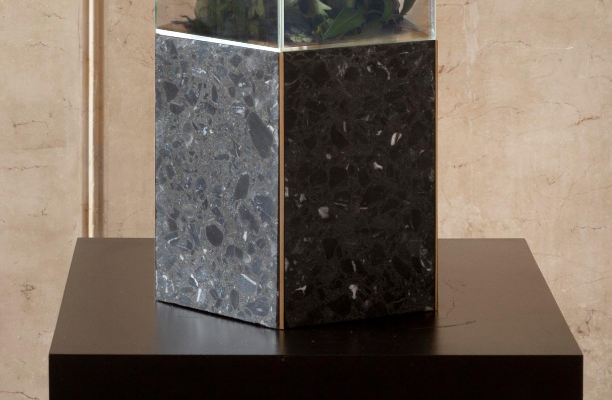 Other Black Terrazo Pentagonal Narcissus Vase by Tino Seubert For Sale
