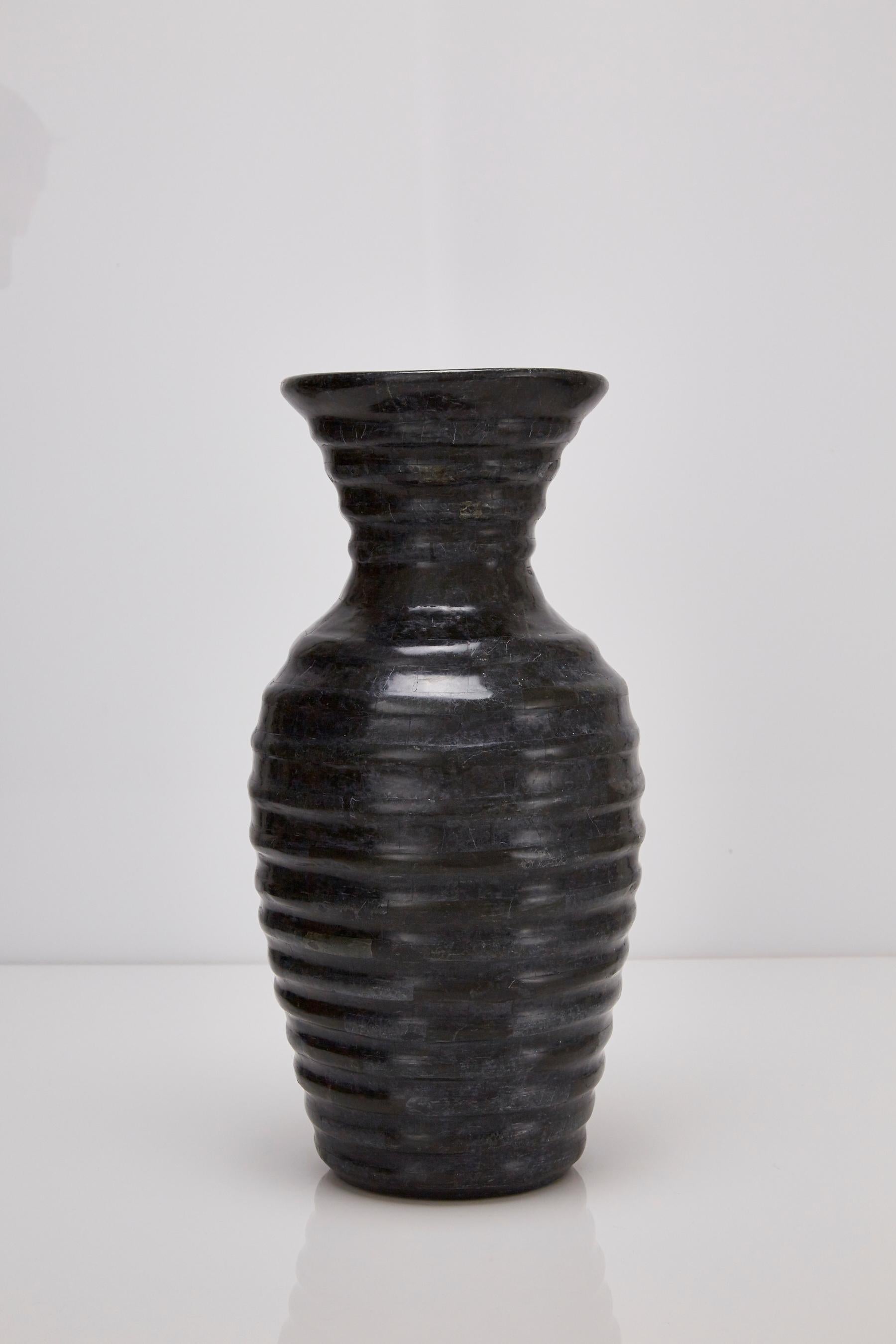 black stone vase