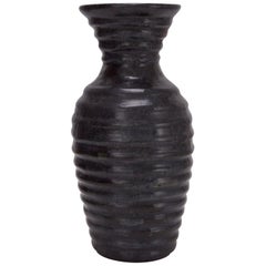 Black Tessellated Stone "Terraced" Vase, 1990s