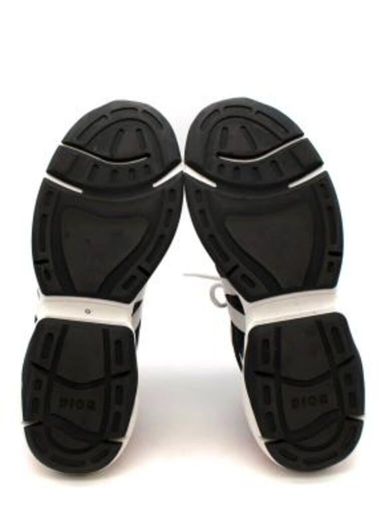 black textile & white canvas trainers For Sale 2