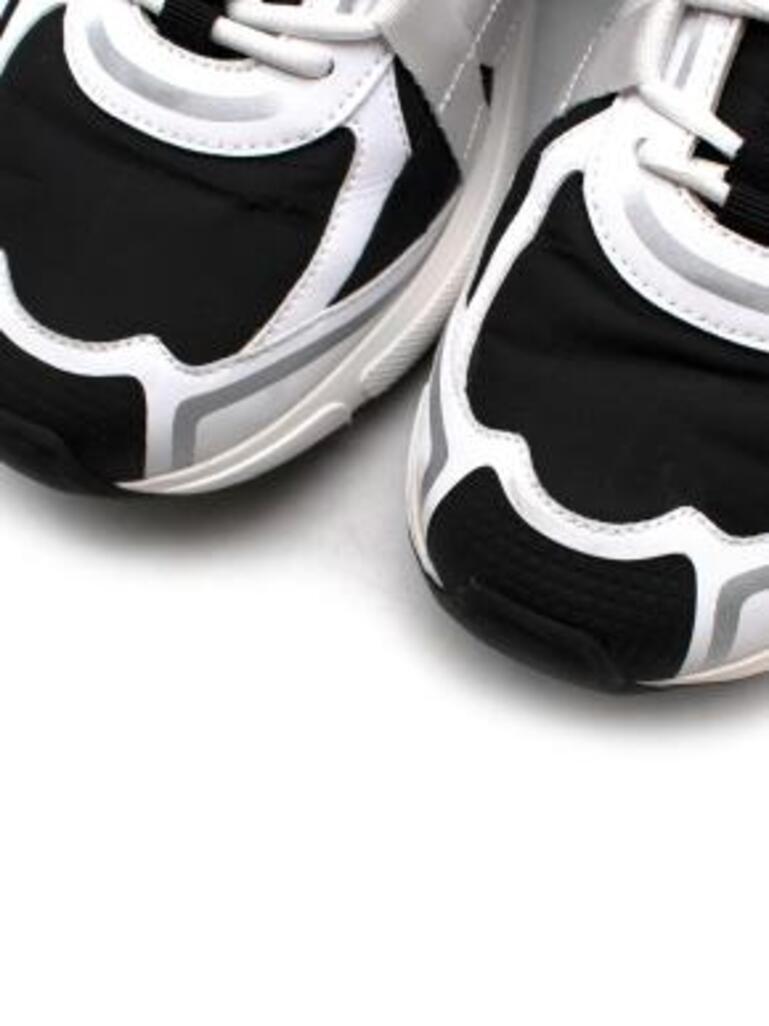 black textile & white canvas trainers For Sale 3