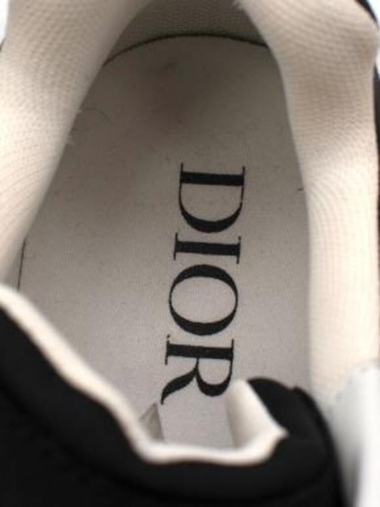 black textile & white canvas trainers For Sale 5