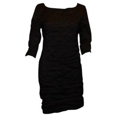 Black Textured Cocktail Dress by Sarah Pacini