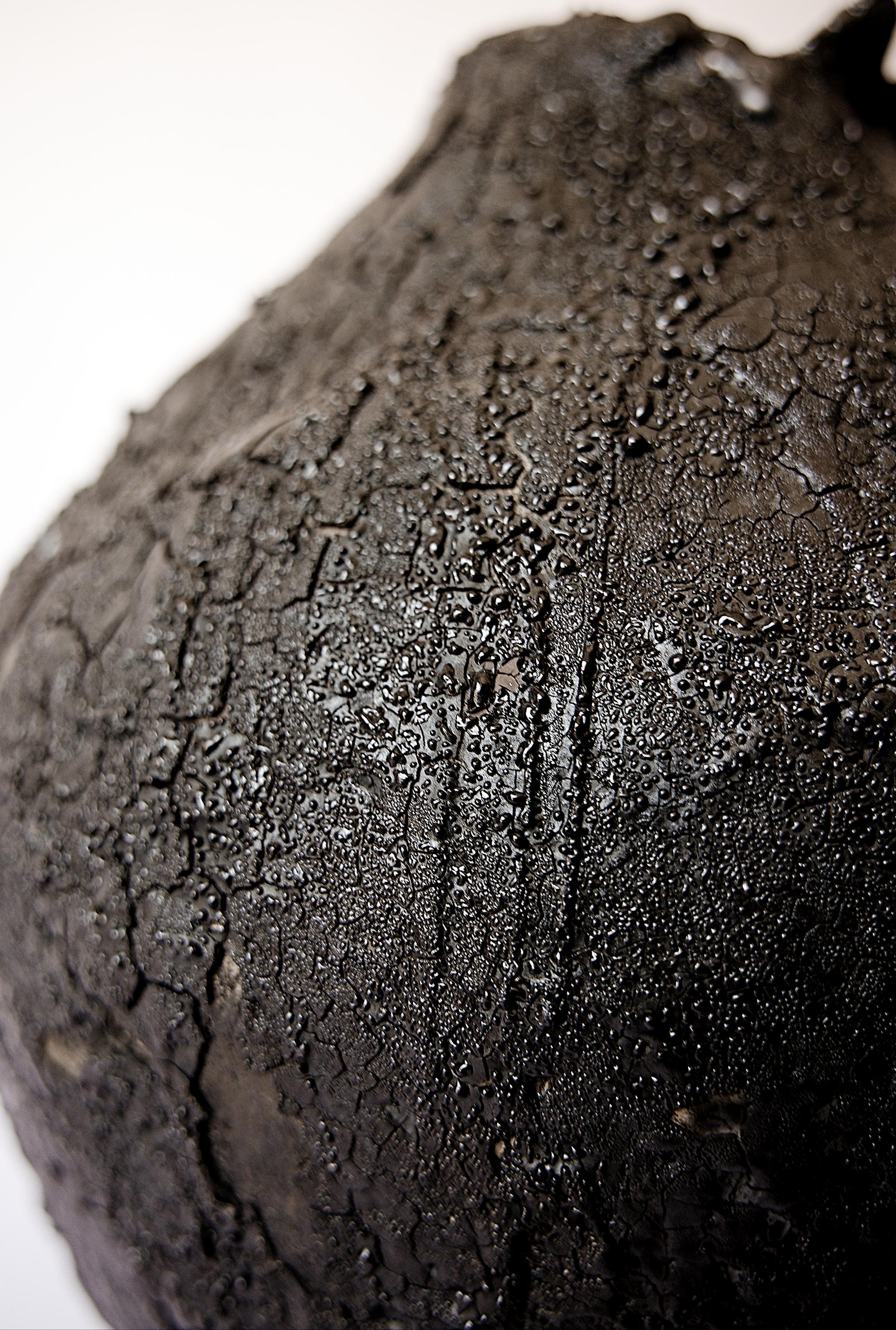 Black Textured  Free Form Hand Made Vase II In New Condition For Sale In Van Nuys, CA