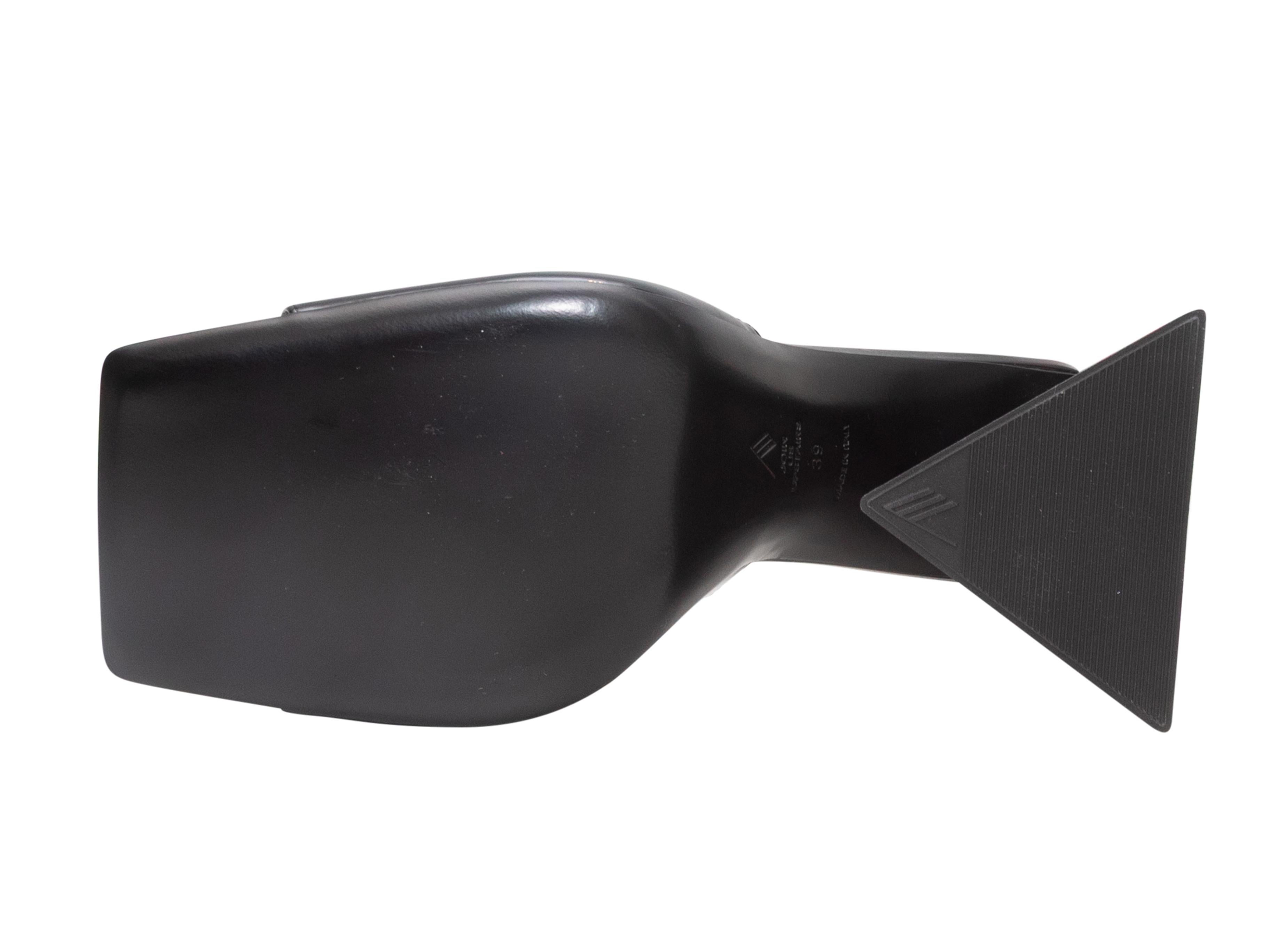 De las mujeres Sandalias de tacón triangular de charol negro The Attico Talla 39 en venta