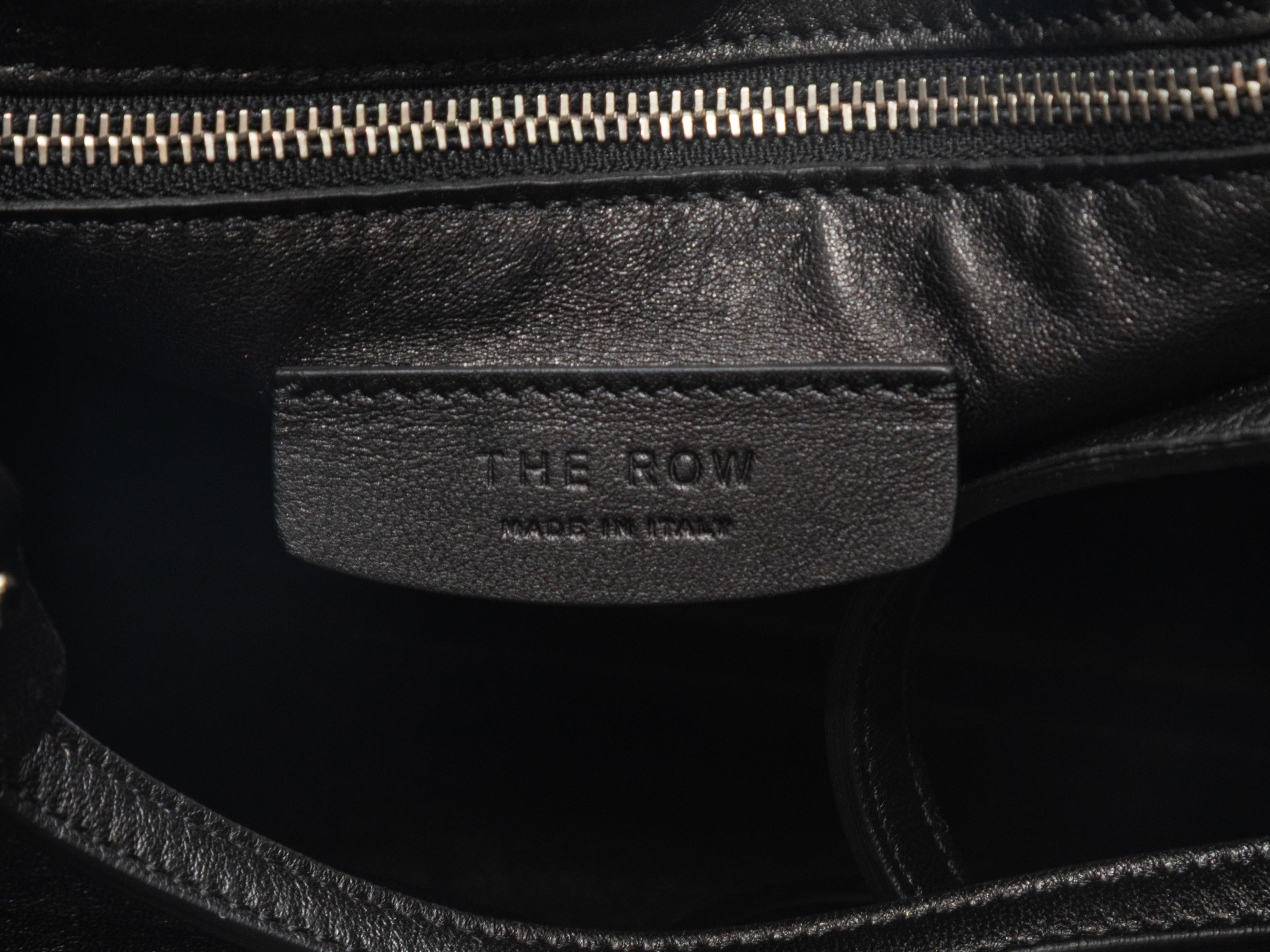 Donna Borsa a doppio cerchio in pelle nera The Row in vendita