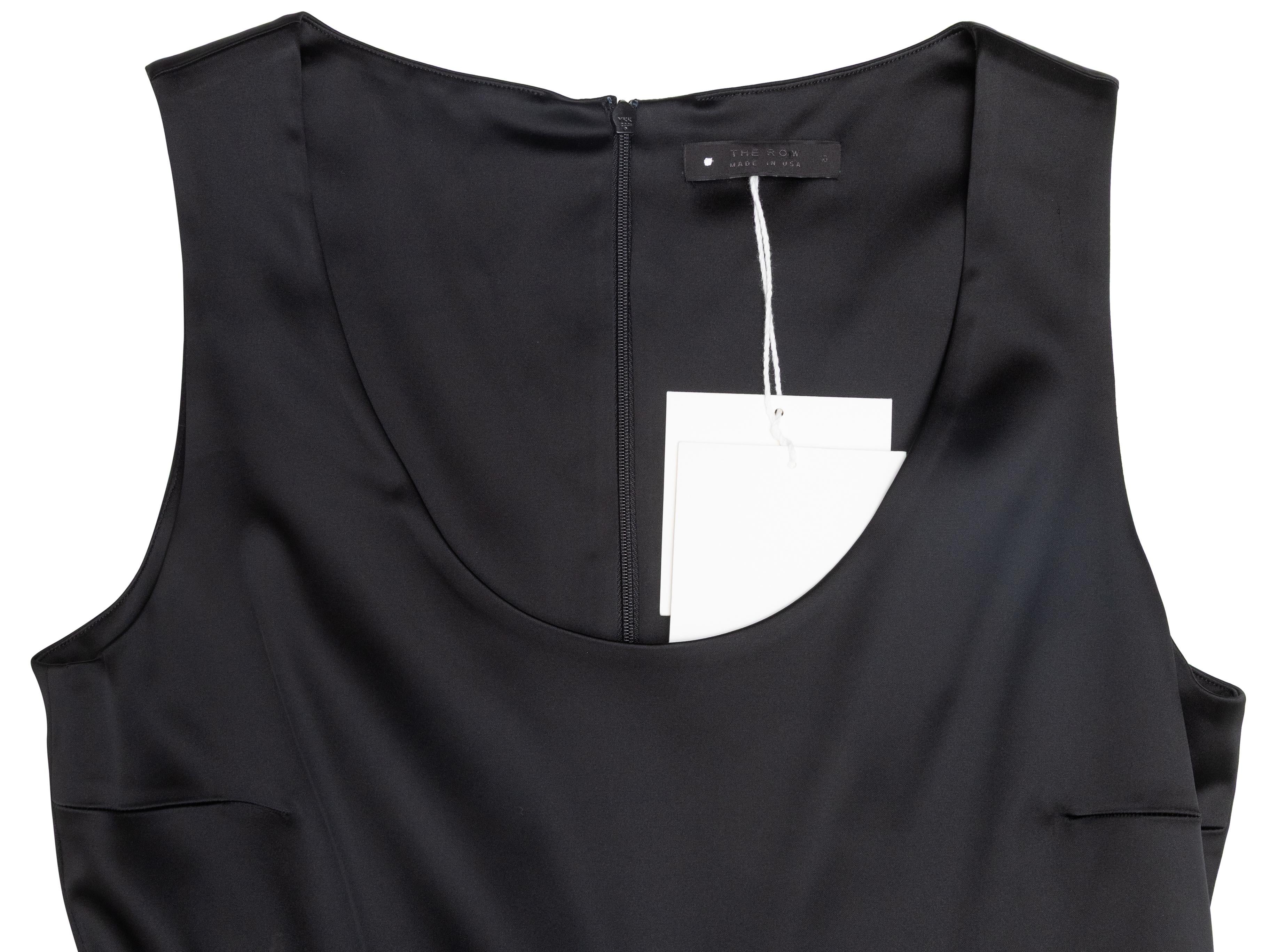 Robe en satin sans manches noire The Row Taille 10 Bon état - En vente à New York, NY