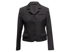 Blazer boutonné en laine noir The Row