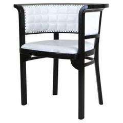 Black Thonet Armchair with White Leather, Design Marcel Kammerer, at circa 1980