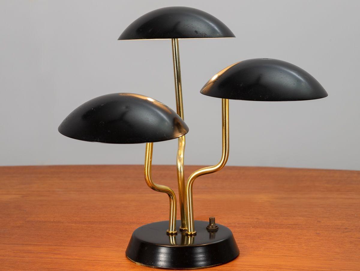 20th Century Black Three Shade Lamp by Gino Sarfatti For Sale